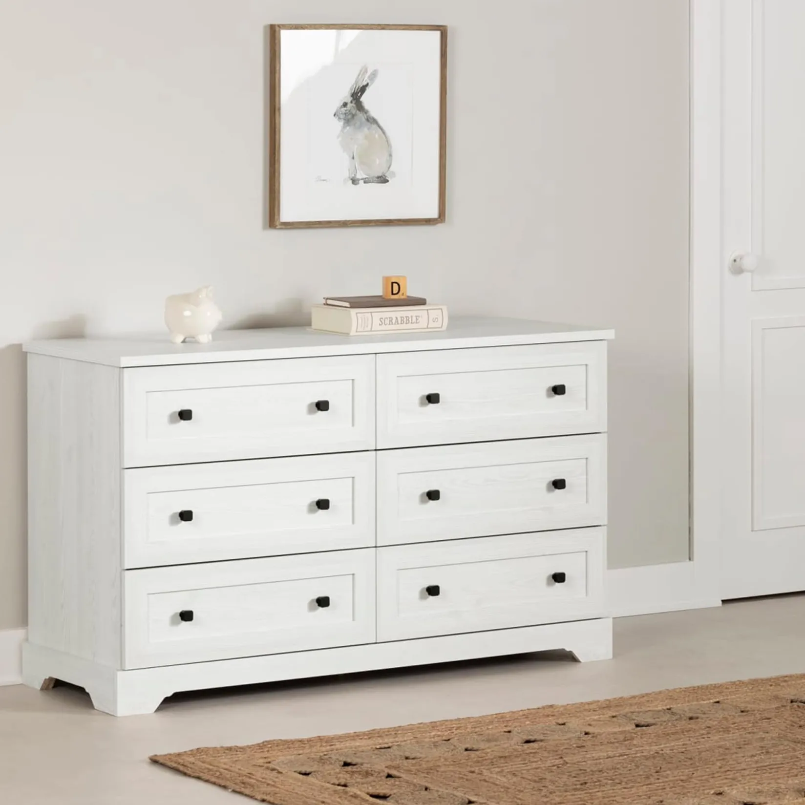 Storage Furniture>South Shore 6-Drawers Dresser - Hazen White Pine