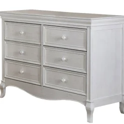 New Dresser 6-Drawer Diamante Vintage White Storage Furniture