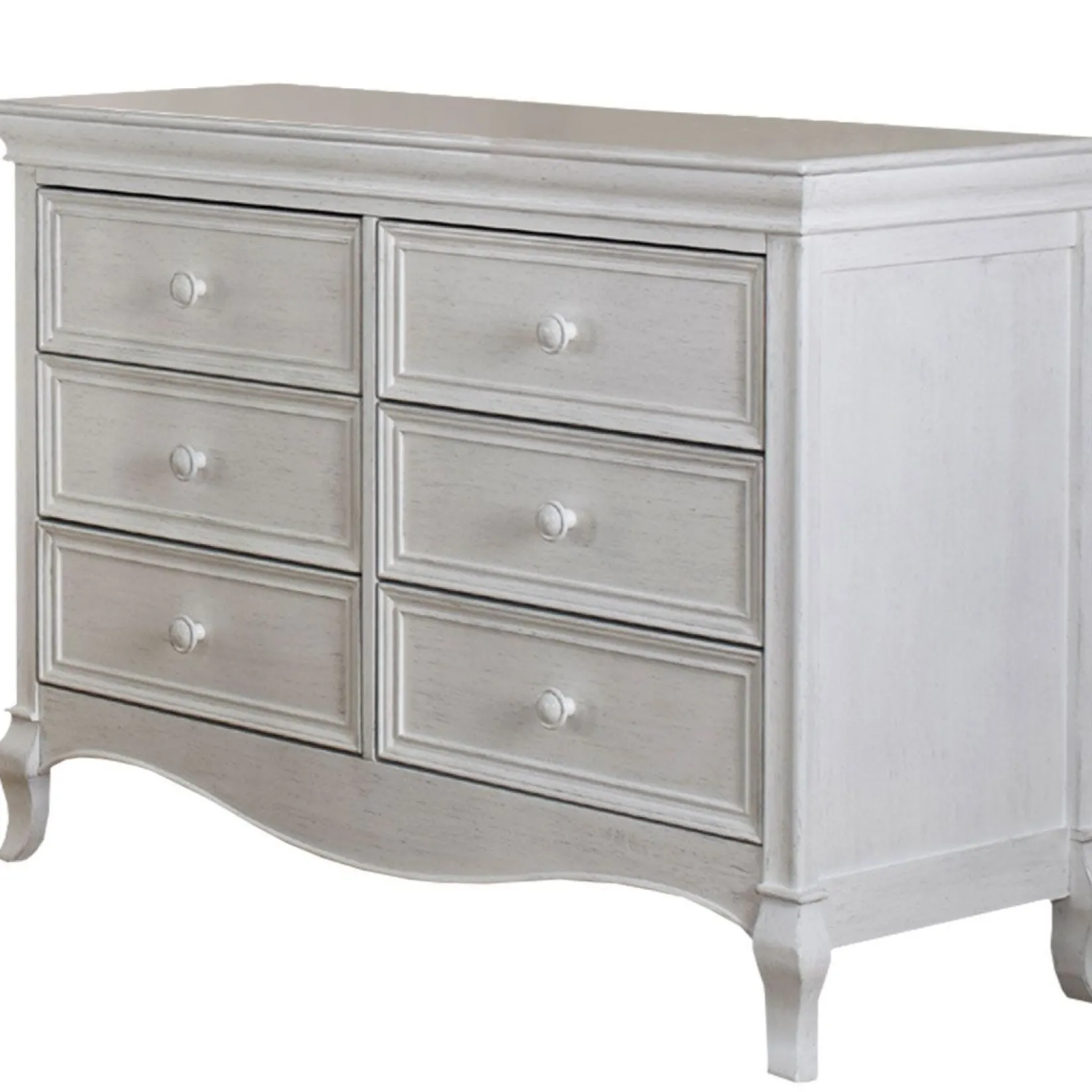 New Dresser 6-Drawer Diamante Vintage White Storage Furniture