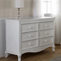 New Dresser 6-Drawer Diamante Vintage White Storage Furniture