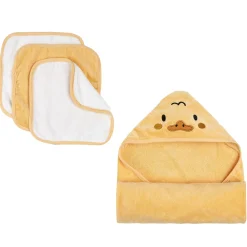 Towels & Wipes|Towels & Wipes>Petit Lem Ducks 4 Pieces Bath Set Yellow