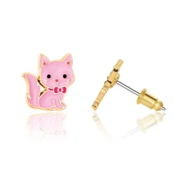 Teething Toys>Girl Nation Earrings - pink Cat