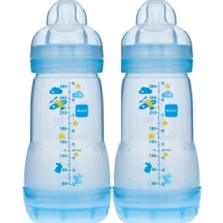 Bottles & Nipples|Breastfeeding>Mam Baby Easy Start Anti-Colic Baby 9oz Bottle Set of 2 - Blue