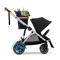 eGazelle S Electronic Assist Stroller - Silver Frame with Moon Black Seat Kids Strollers|Strollers & Trailers