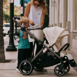 eGazelle S Electronic Assist Stroller - Silver Frame with Moon Black Seat Kids Strollers|Strollers & Trailers