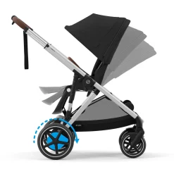 eGazelle S Electronic Assist Stroller - Silver Frame with Moon Black Seat Kids Strollers|Strollers & Trailers