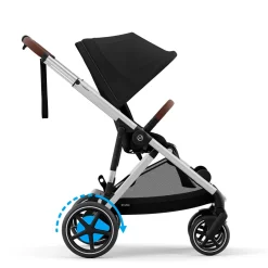 eGazelle S Electronic Assist Stroller - Silver Frame with Moon Black Seat Kids Strollers|Strollers & Trailers