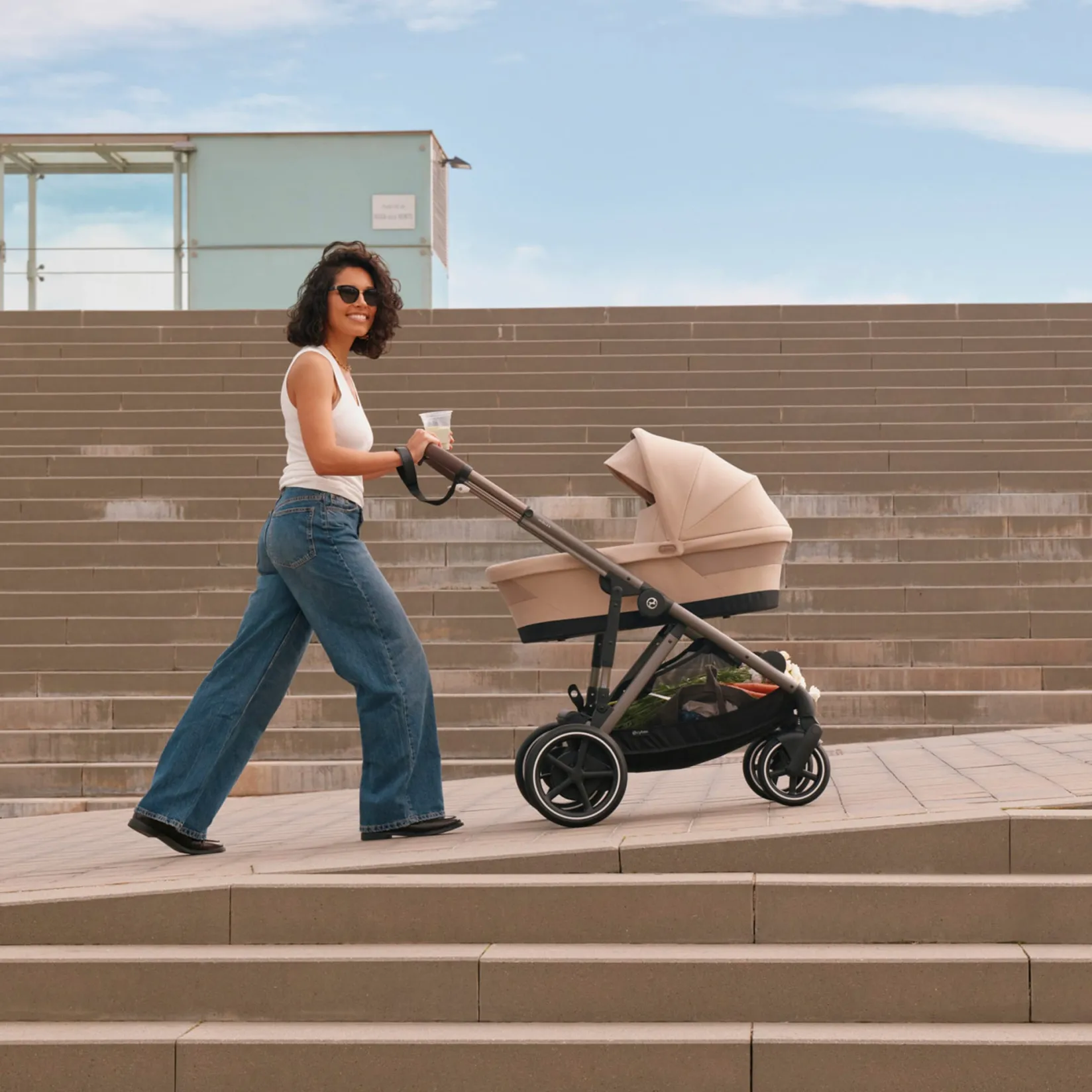 Strollers|Strollers & Trailers>Cybex eGazelle S Electronic Assist Stroller - Black / Almond