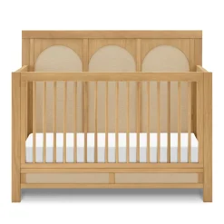 Eloise 4-in-1 Convertible Crib - Honey & Performance Sand Eco-Weave Cribs & Mattresses|Cribs & Mattresses