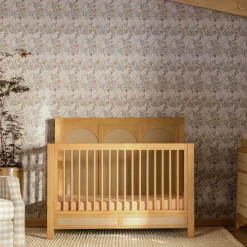 Eloise 4-in-1 Convertible Crib - Honey & Performance Sand Eco-Weave Cribs & Mattresses|Cribs & Mattresses