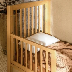 Eloise 4-in-1 Convertible Crib - Honey & Performance Sand Eco-Weave Cribs & Mattresses|Cribs & Mattresses