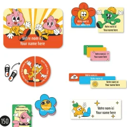 Discount Essential Labels - Retro Kids Personalized Name Labels|Personalized Name Labels