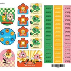 Discount Essential Labels - Retro Kids Personalized Name Labels|Personalized Name Labels