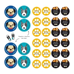 Hot Essential Name Labels - Blue dogs Kids Personalized Name Labels|Personalized Name Labels