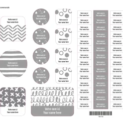 Personalized Name Labels|Personalized Name Labels>Clement - Impressions Essential Name Labels - Grey patterns