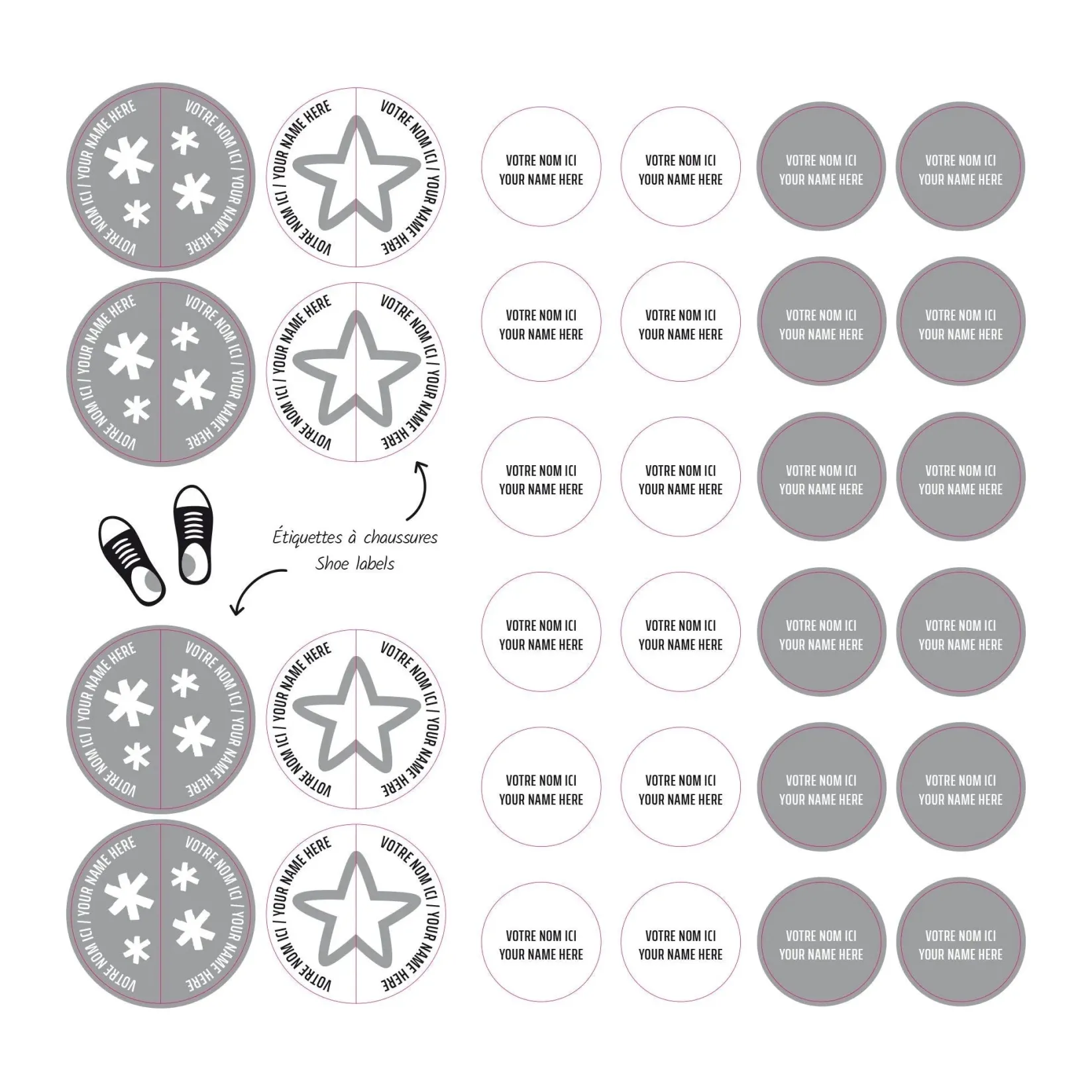 Personalized Name Labels|Personalized Name Labels>Clement - Impressions Essential Name Labels - Grey patterns