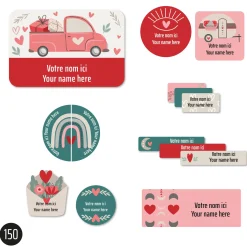 Sale Essential Name Labels - Hearts Kids Personalized Name Labels|Personalized Name Labels