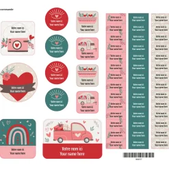 Sale Essential Name Labels - Hearts Kids Personalized Name Labels|Personalized Name Labels