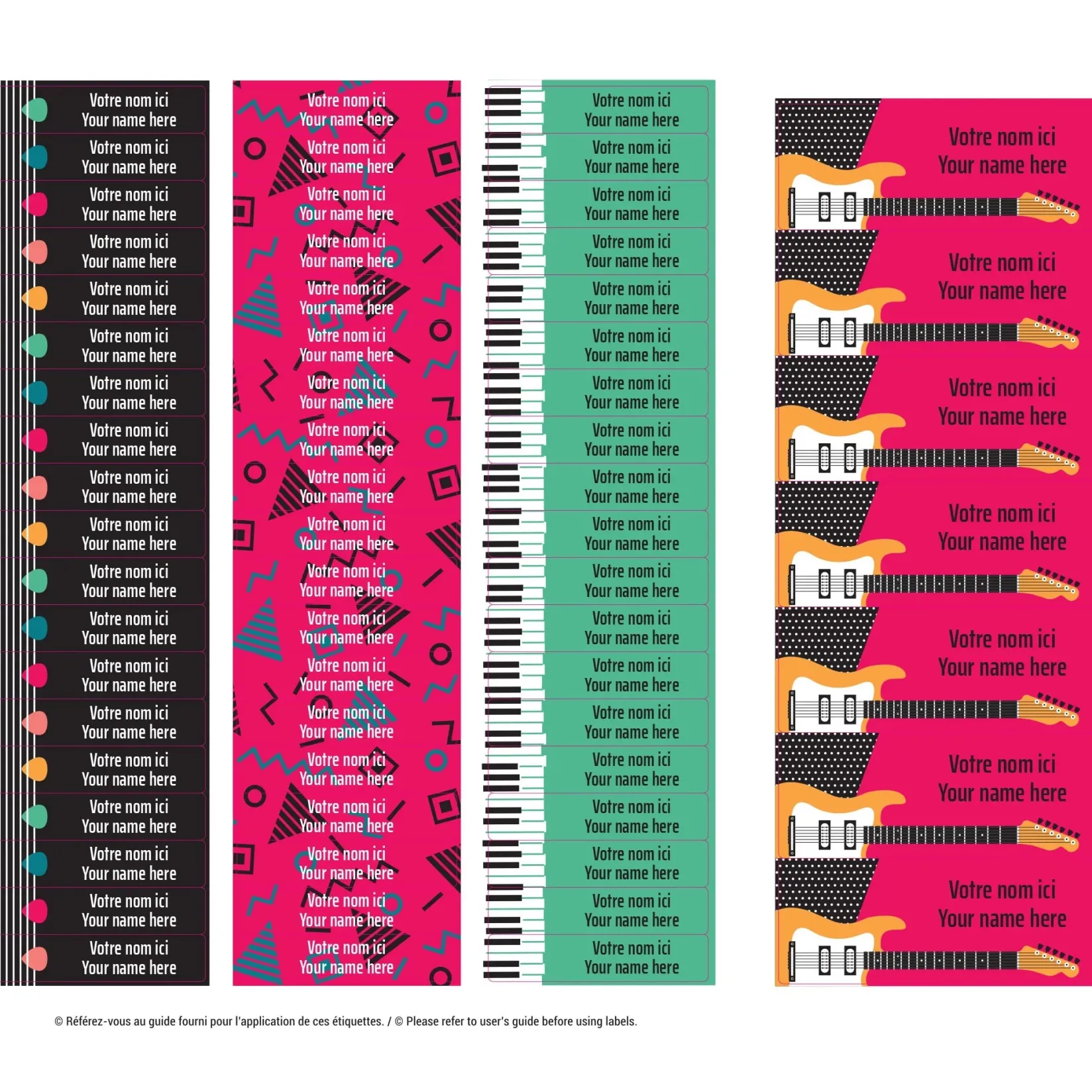 New Essential Name Labels – Music Kids Personalized Name Labels|Personalized Name Labels