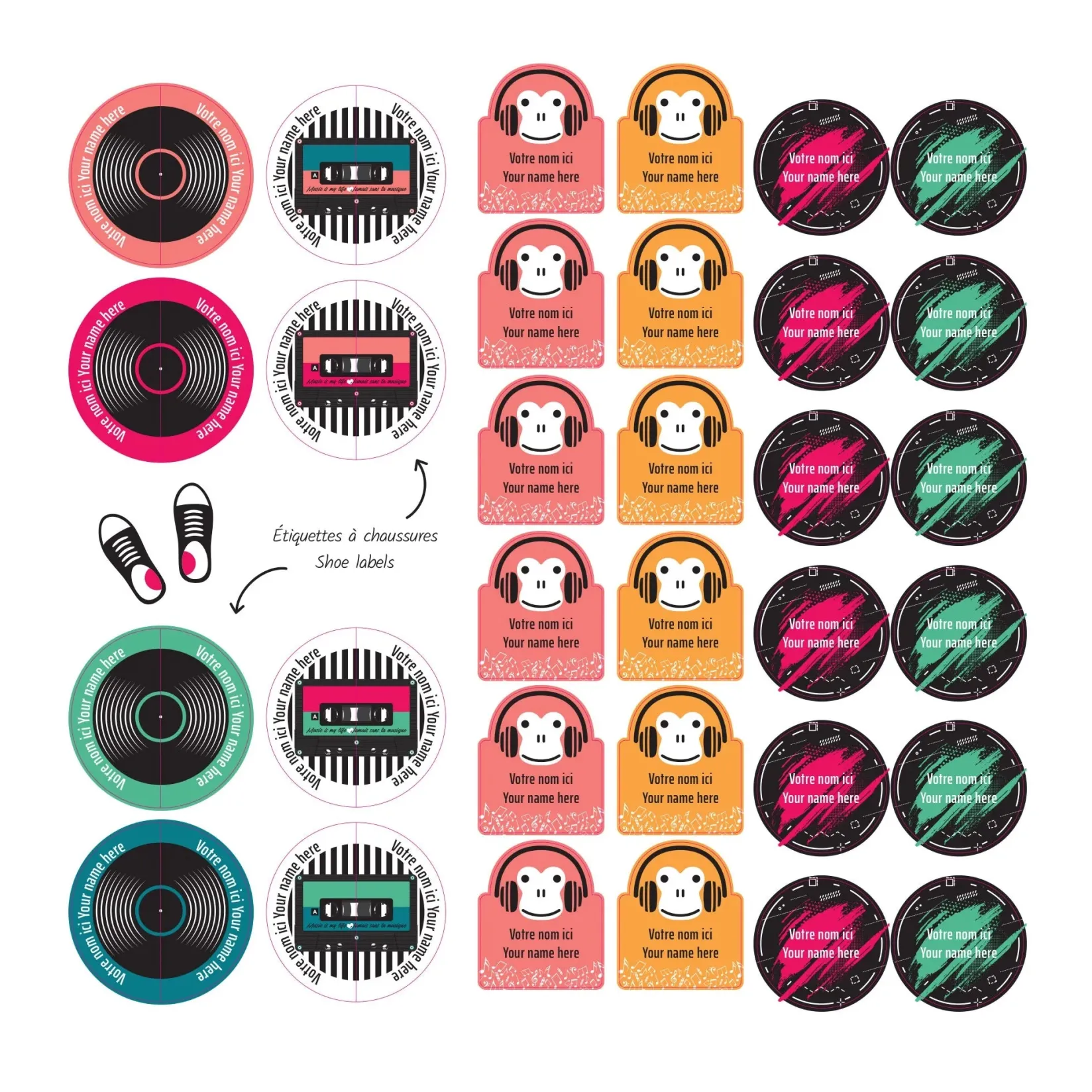 New Essential Name Labels – Music Kids Personalized Name Labels|Personalized Name Labels