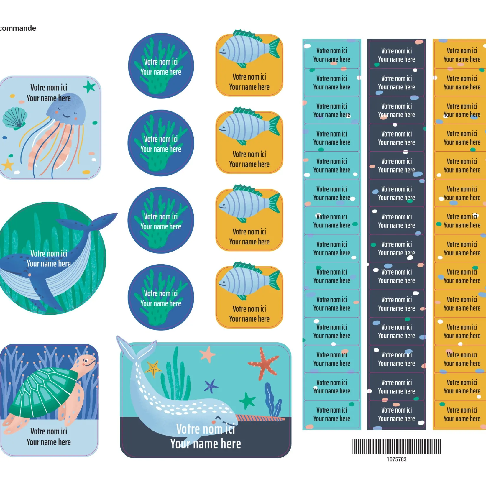 Personalized Name Labels|Personalized Name Labels>Clement - Impressions Essential Name Labels - Ocean