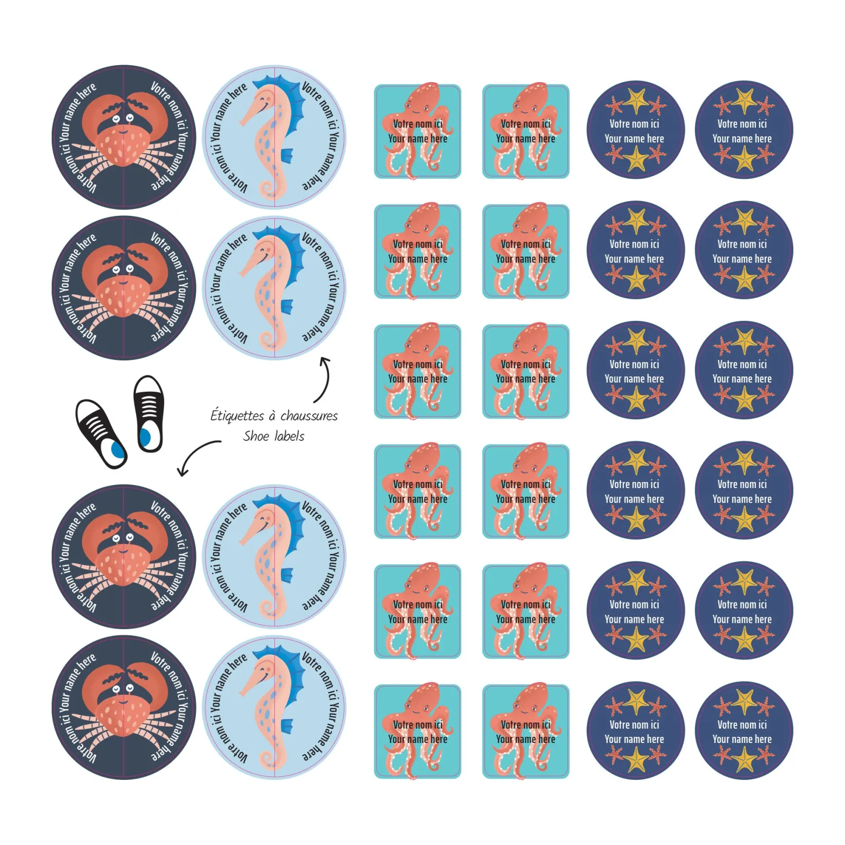 Personalized Name Labels|Personalized Name Labels>Clement - Impressions Essential Name Labels - Ocean