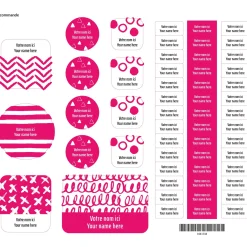 Online Essential Name Labels - Pink patterns Kids Personalized Name Labels|Personalized Name Labels