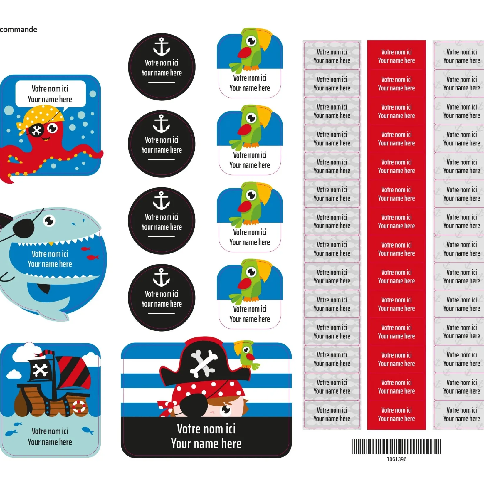 Personalized Name Labels|Personalized Name Labels>Clement - Impressions Essential Name Labels - Pirates