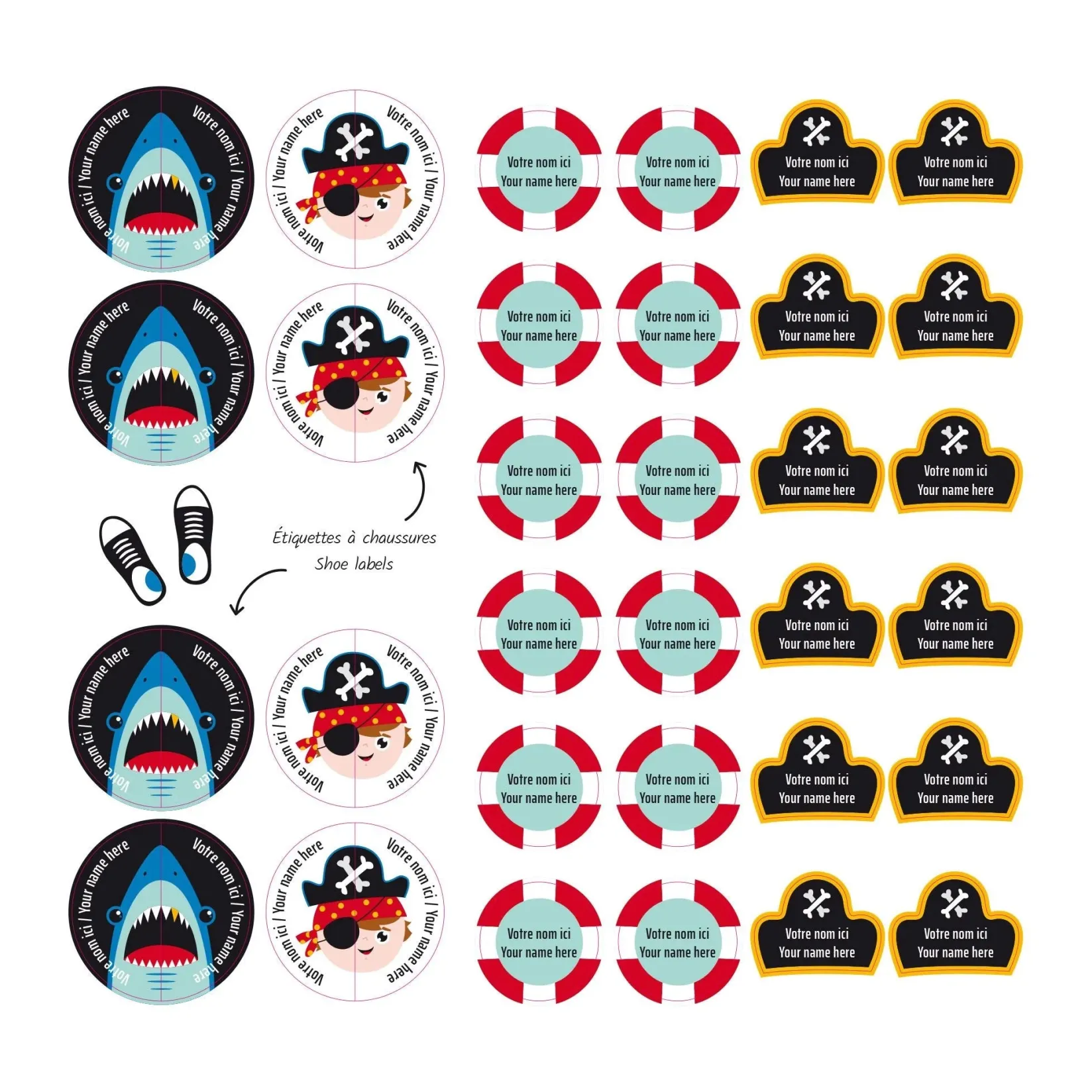 Personalized Name Labels|Personalized Name Labels>Clement - Impressions Essential Name Labels - Pirates
