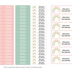 Essential Name Labels - Pink Rainbows Kids Personalized Name Labels|Personalized Name Labels