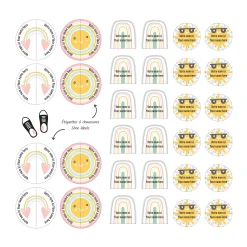 Essential Name Labels - Pink Rainbows Kids Personalized Name Labels|Personalized Name Labels