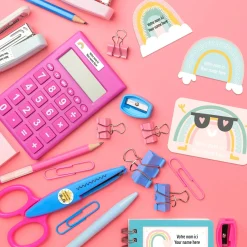 Essential Name Labels - Pink Rainbows Kids Personalized Name Labels|Personalized Name Labels