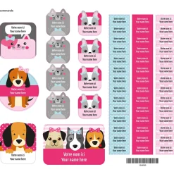 Personalized Name Labels|Personalized Name Labels>Clement - Impressions Essential Name Labels - Pink Dog