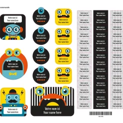 Outlet Essential Name Labels – Robots Kids Personalized Name Labels|Personalized Name Labels