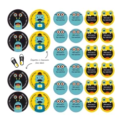 Outlet Essential Name Labels – Robots Kids Personalized Name Labels|Personalized Name Labels