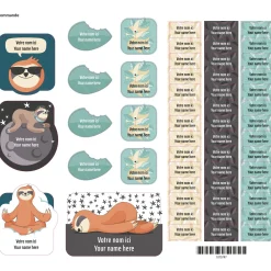 Clearance Essential Name Labels - Sloth Kids Personalized Name Labels|Personalized Name Labels