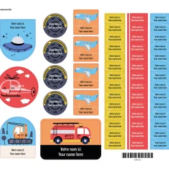 Discount Essential Name Labels - Transport Kids Personalized Name Labels|Personalized Name Labels