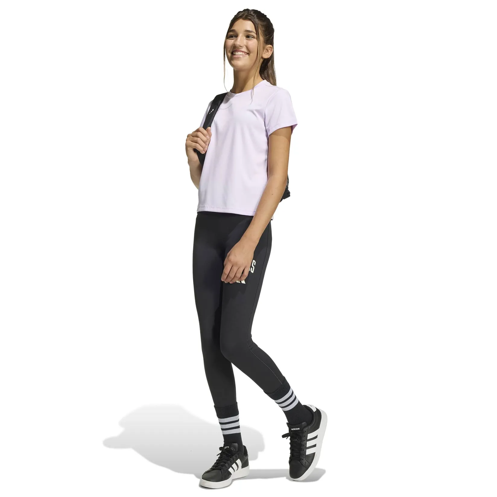 Sportswear|Tops>Adidas Essential Tee 8-16y Lilac