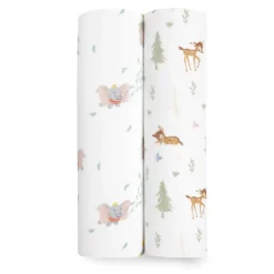 Blankets|Blankets>Aden + Anais Essentials Cotton Muslin Swaddles 2 Pack - Disneyâ„¢ Bambi / Dumbo