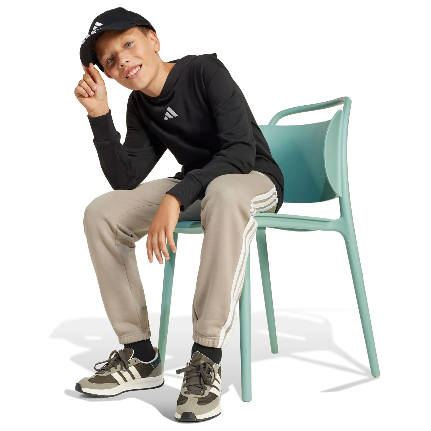 Sportswear|Fleeces And Sweatshirts>Adidas Essentials Hoodie 8-16y Black