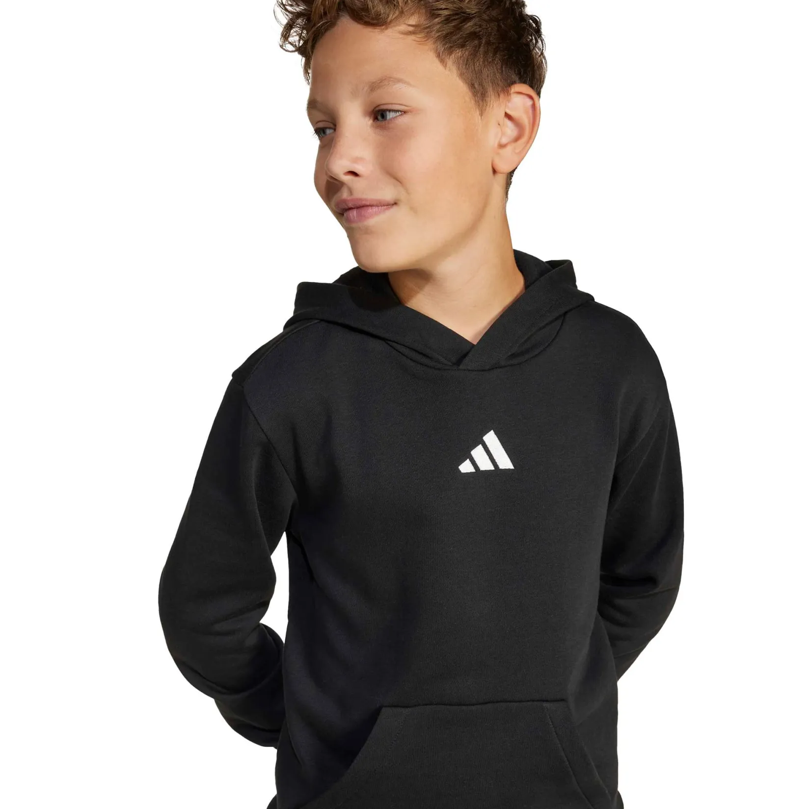 Sportswear|Fleeces And Sweatshirts>Adidas Essentials Hoodie 8-16y Black