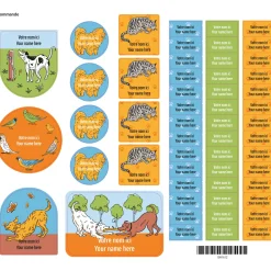 Discount Essentials Name Labels - Animals Kids Personalized Name Labels|Personalized Name Labels