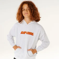 Fleeces And Sweatshirts|Tops>Rip Curl Eternal Shred Icon Hoodie 8-14y Grey