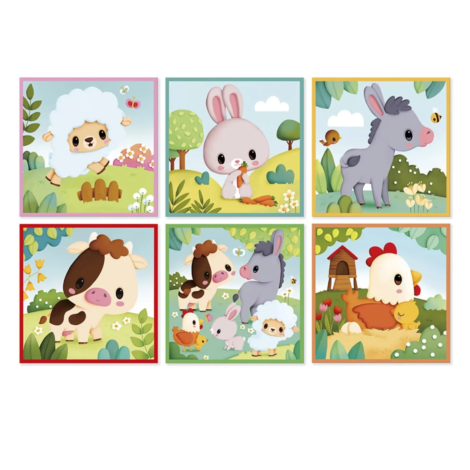 Puzzles>Janod Farm Animal Cubes