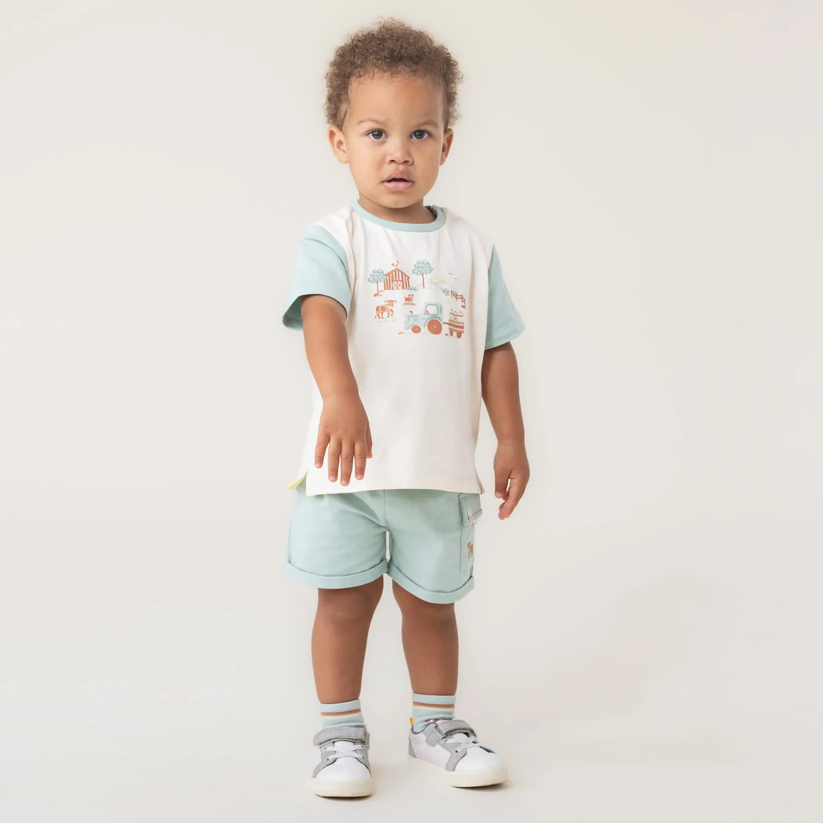 Outfit Sets>Nano Farm Pocket Short Set 6-24m Mint