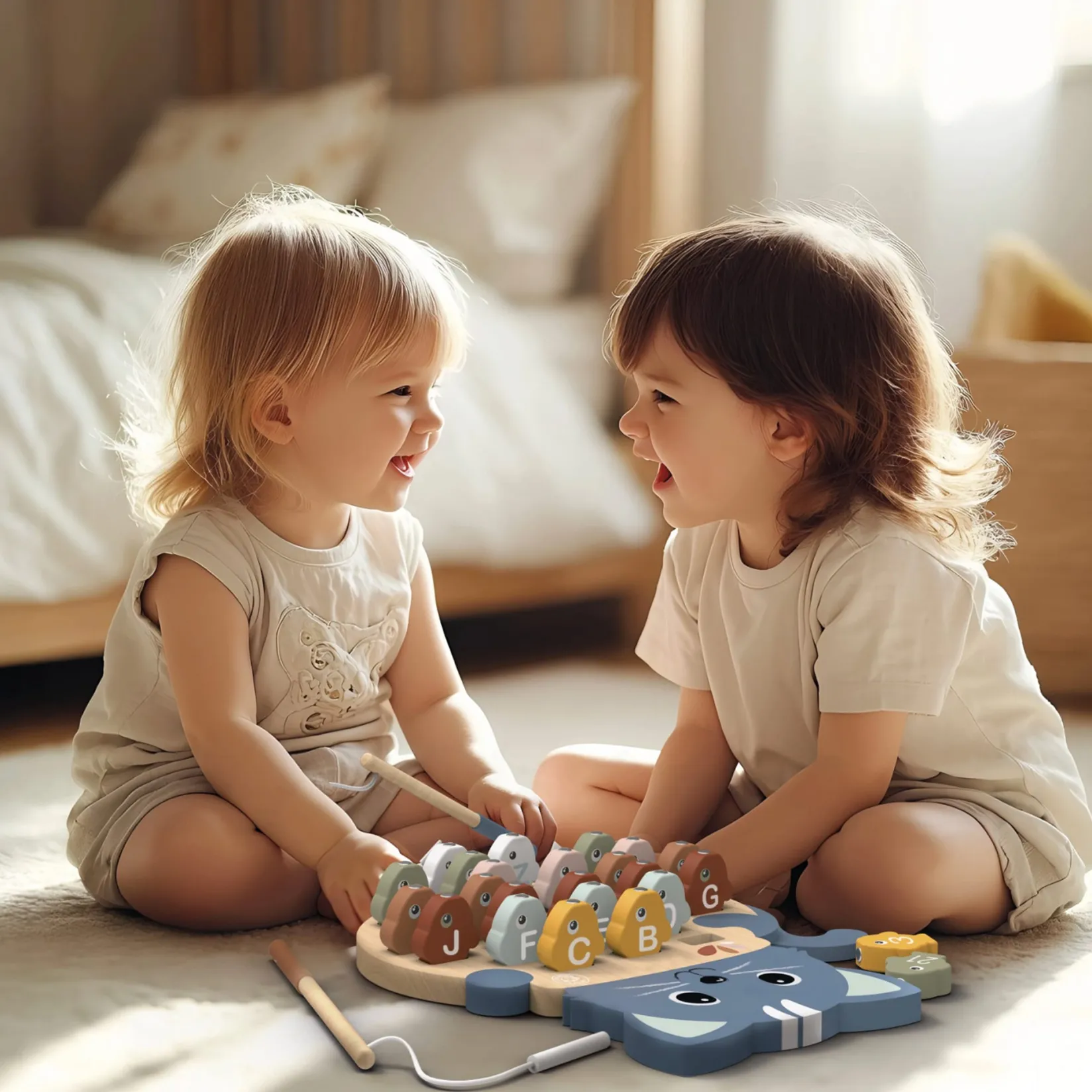 Board Games|Wooden Toys>Speedy Monkey Fishing Game Alphabet