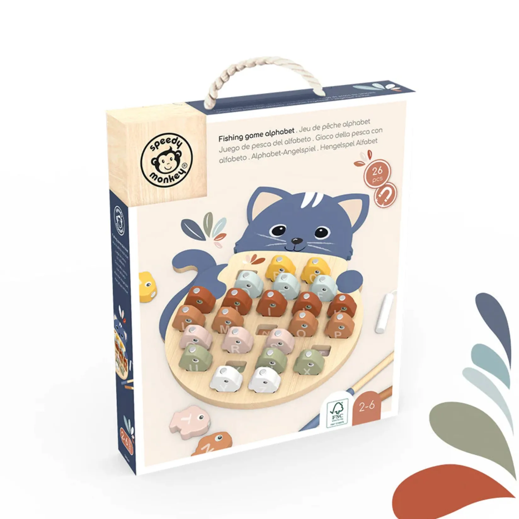 Board Games|Wooden Toys>Speedy Monkey Fishing Game Alphabet