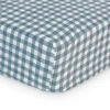 Sheets|Bedding>Lulujo Fitted Crib Sheet - Navy Gingham