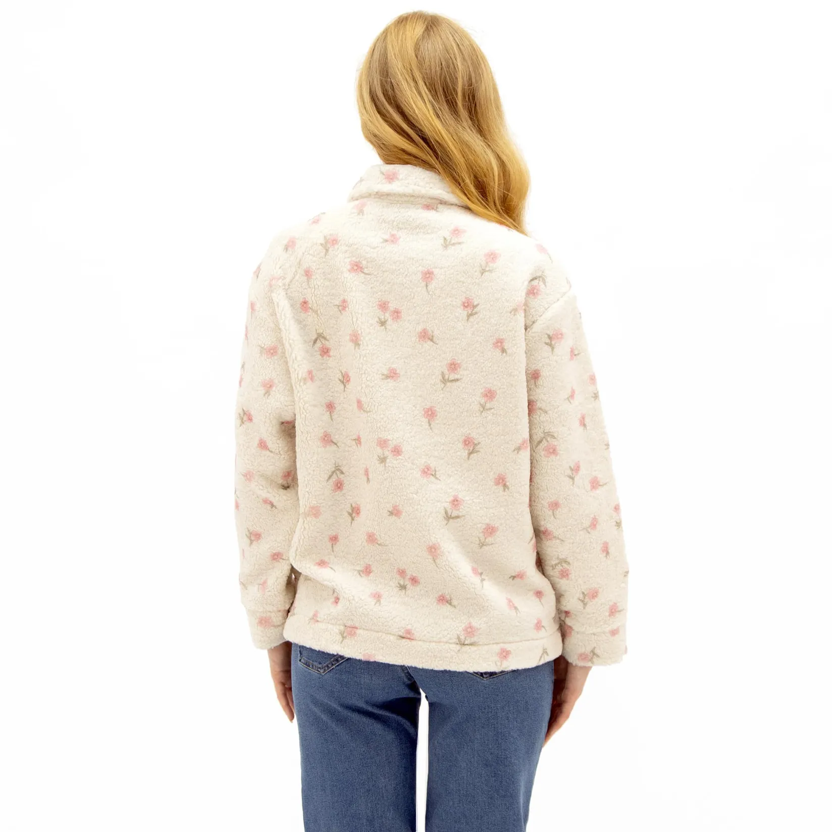 Outlet Floral Sherpa Jacket Tops