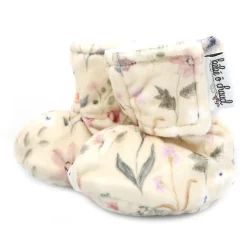 Slippers>Bebe O Chaud Floral Velux Slippers 0-6m Beige